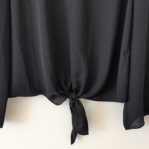 Madewell Womens Medium Long Sleeve Blouse Black Classic Office Contemporary - Picture 2 of 8